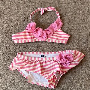 Janie and Jack Pink Striped Bikini